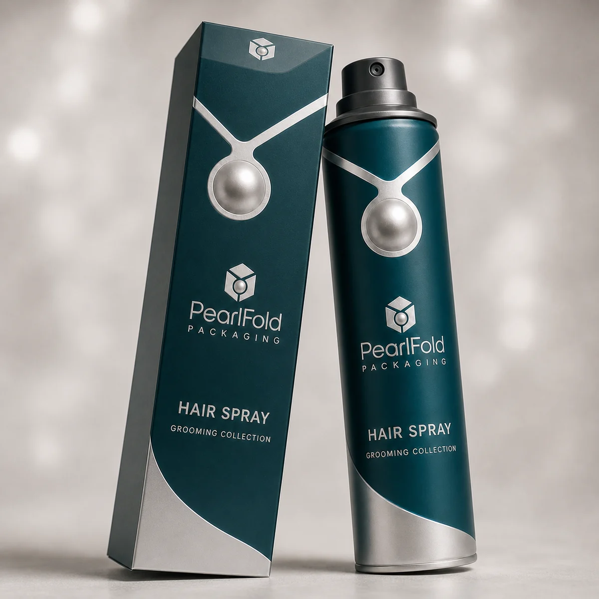 Close-up of custom hair spray box paper texture, print detail, and corner construction