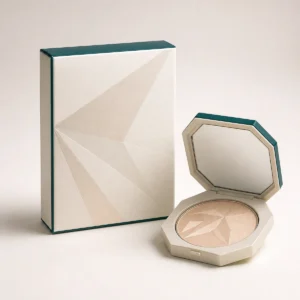 Custom highlighter box with matching product in a square studio photograph